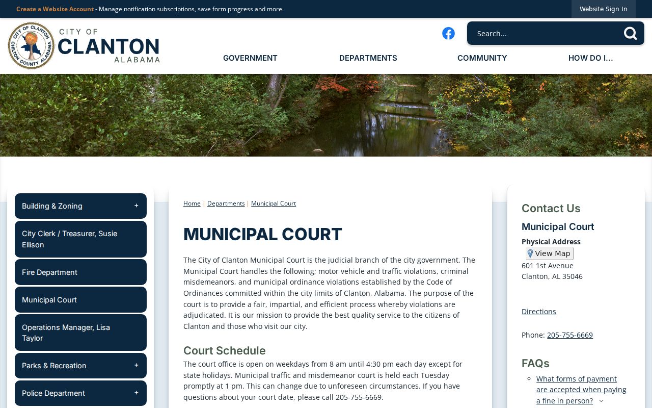 Chilton County warrant lookup through Clanton Municipal Court