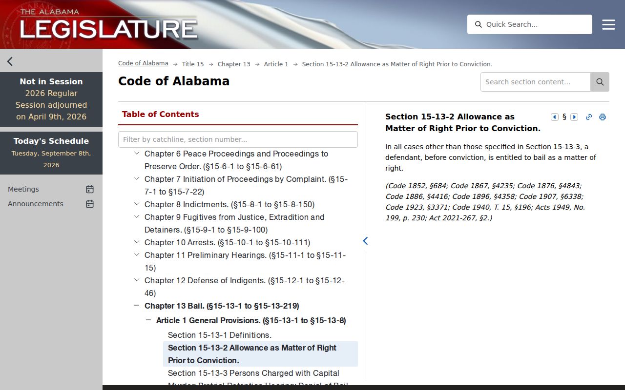 Alabama bail law for Chilton County municipal warrant cases